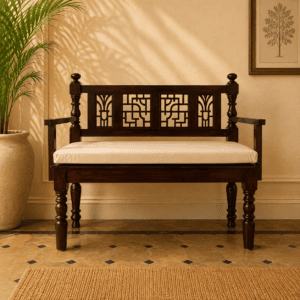 Royal Geometric Carved Wooden Sofa
