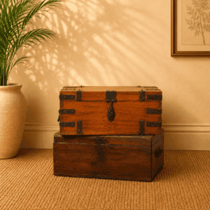 Vintage Iron-Bound Travel Trunk